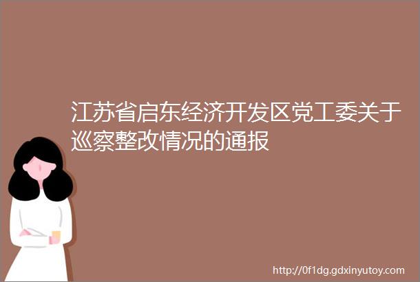 江苏省启东经济开发区党工委关于巡察整改情况的通报